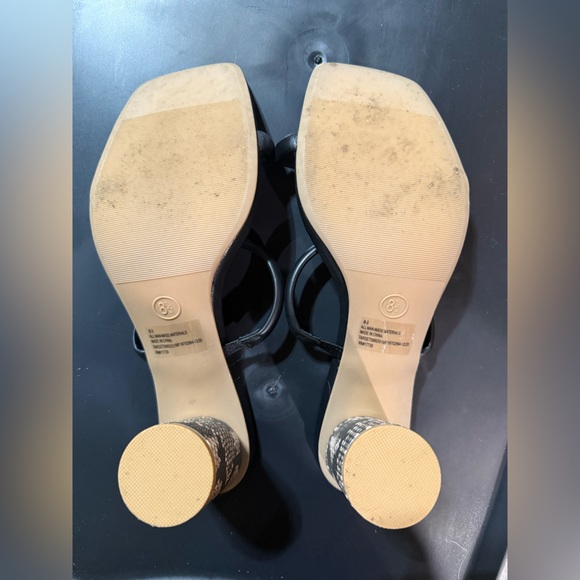 A New Day Heels Black Snake Strappy 8.5 Sandals - Picture 6 of 6